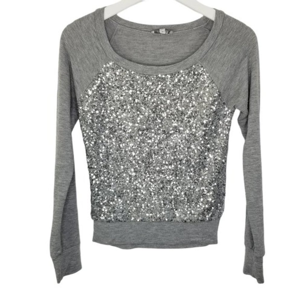 4/$20 Delia's Long Sleeve Glitter Shimmer Sequin